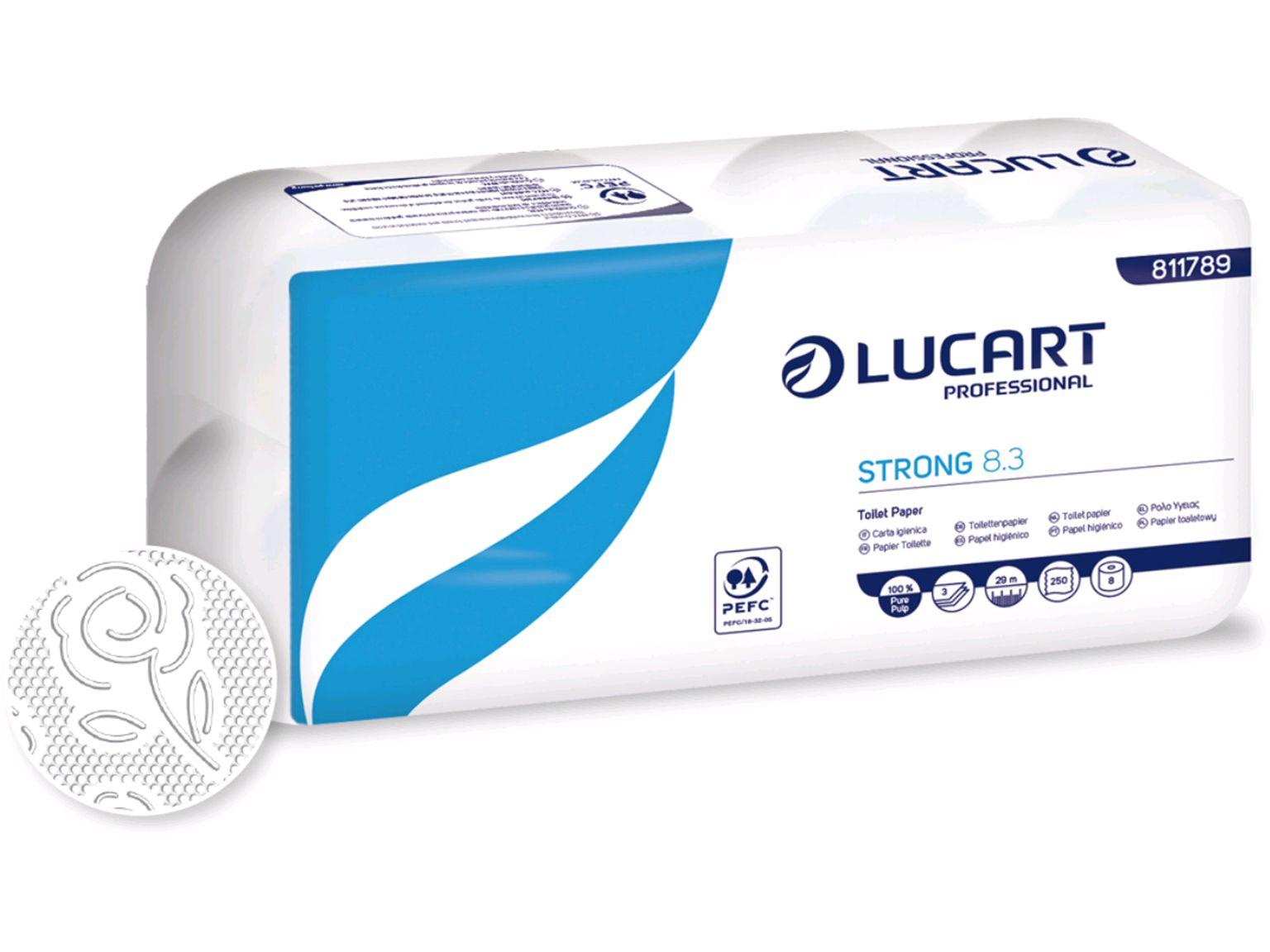 WC-Papier Strong, 100% Zellstoff 3-lagig, hochweiss, 250 Blatt WC-Papier Strong, 100% Zellstoff 3-lagig, hochweiss, 250 Blatt