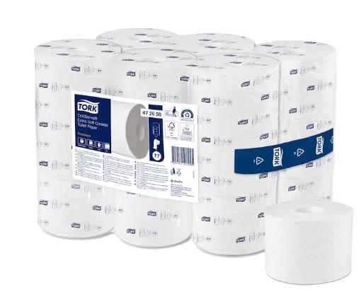 WC-Papier Tork Premium OptiServe, Tissue weiss, (T7), 3-lagig, 9.3 cm x 63.3 lfm,