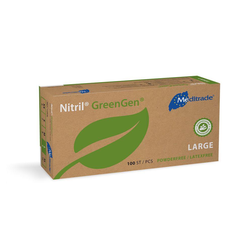Nitrilhandschuhe Meditrade Nitril® GreenGen®, biologisch abbaubau, grün,