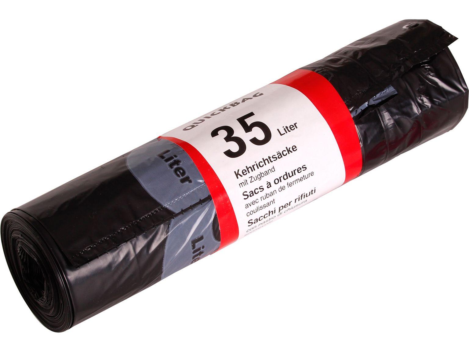 Abfallsack Quick-Bag 35Lt. neutral opak 555 x 600 + 60 mm, mit weissem Zugband,