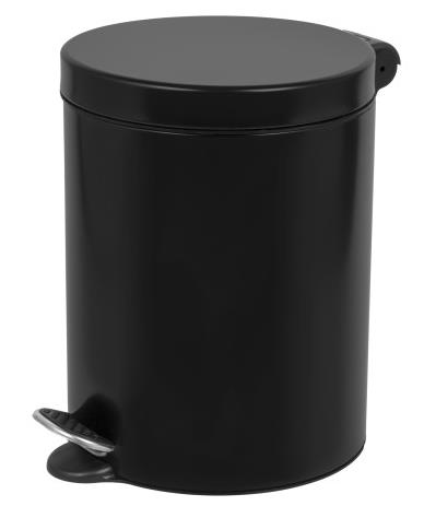 Tretabfalleimer 5 Liter, schwarz Soft Close, H: 27 cm, Ø 20 cm