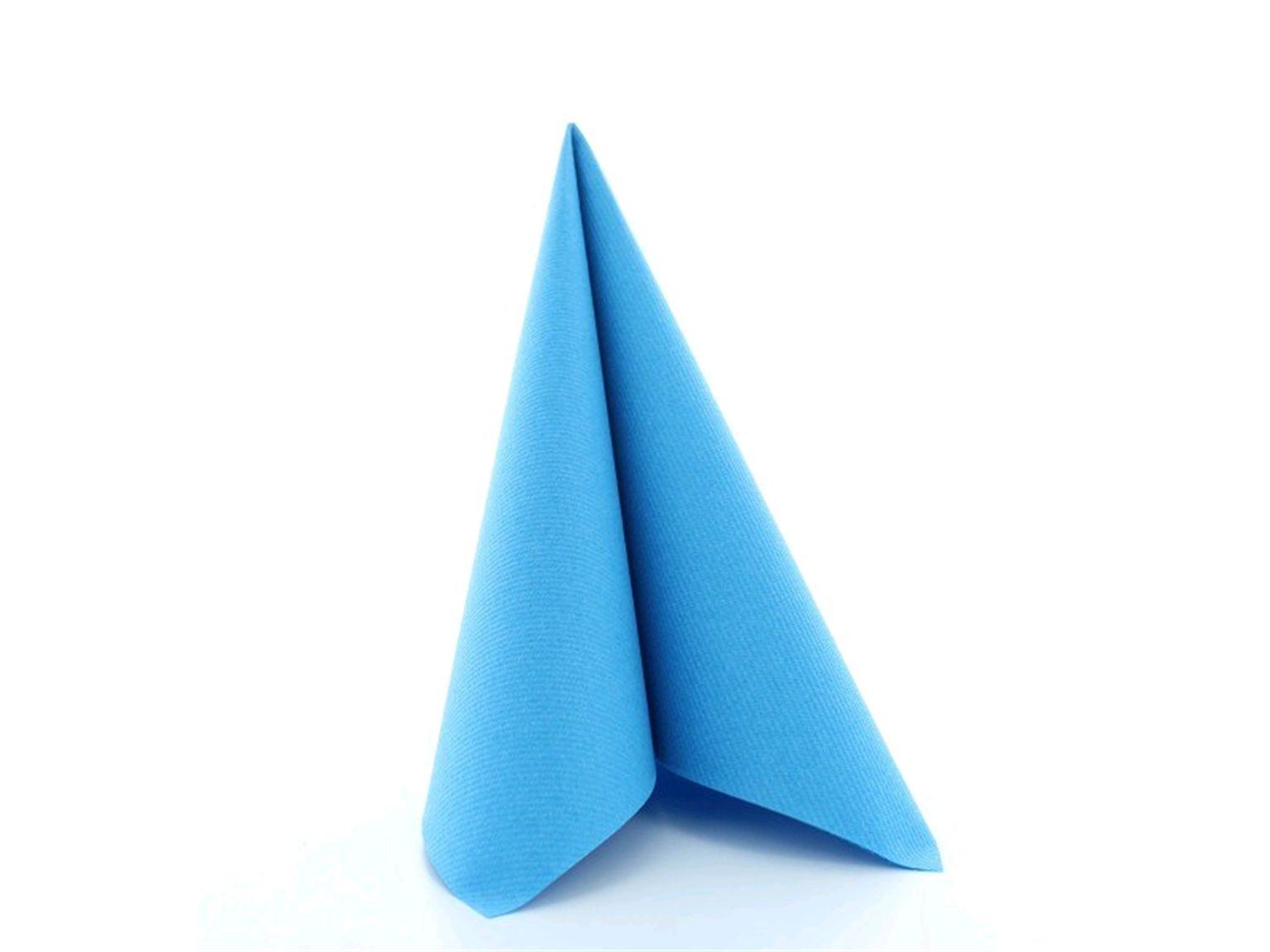 Servietten Airlaid, 40 x 40 cm, 1/4 Falz, sky