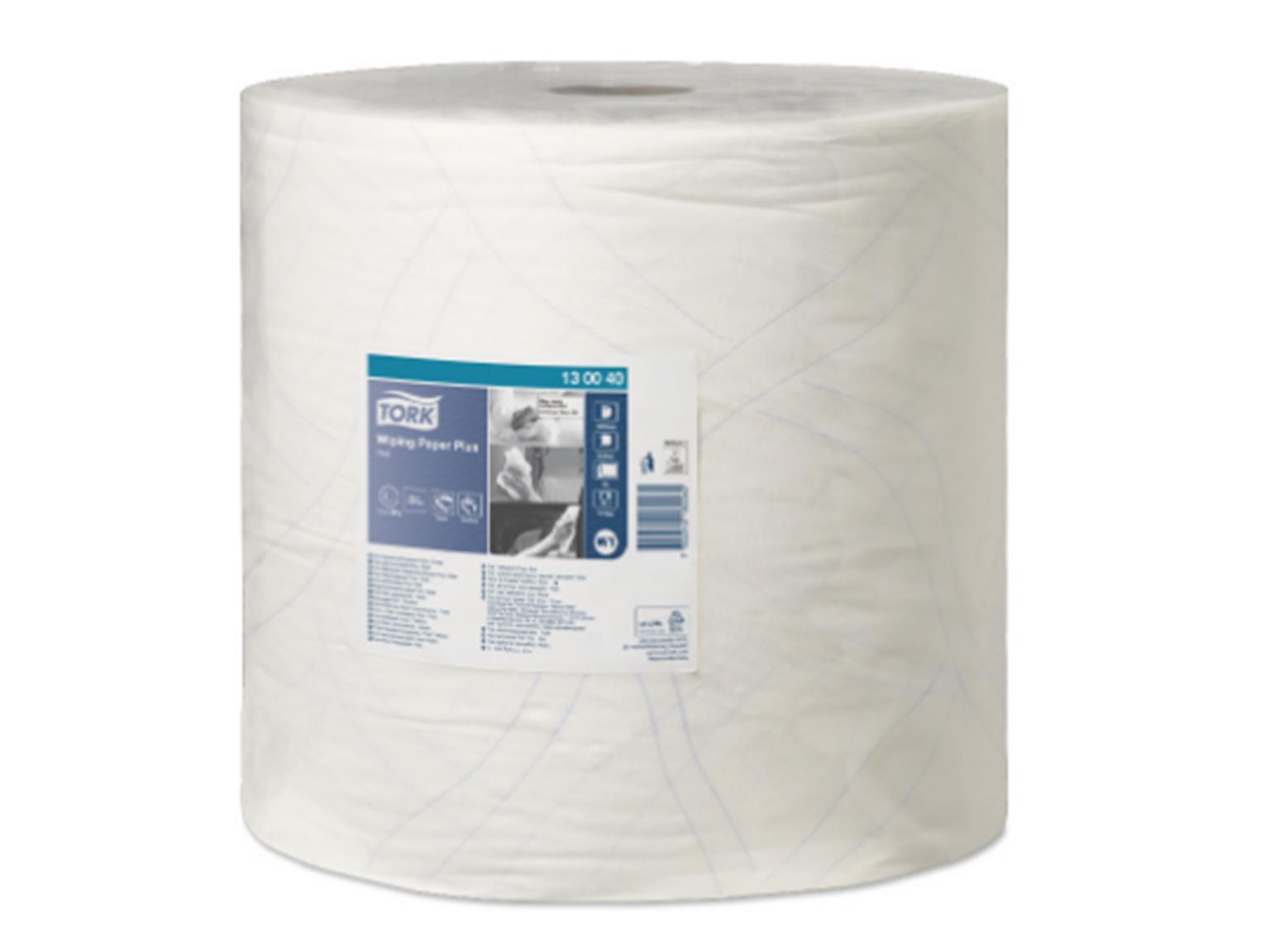 Putztuchrollen stark Tork, weiss, 2-lagig, 1500 Blatt, System W1 - Boden- Putztuchrollen stark Tork, weiss, 2-lagig, 1500 Blatt, System W1 - Boden-