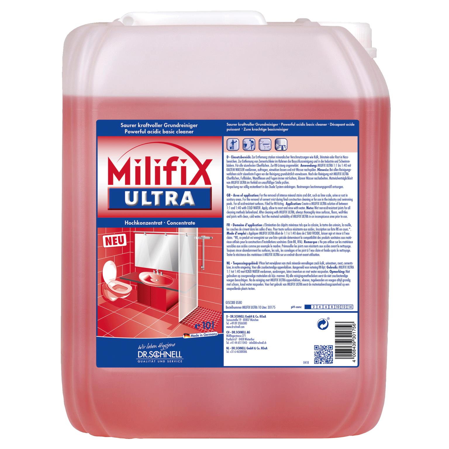 Milifix Ultra, Saurer kraftvoller Grundreiniger, zur Entfernung starker