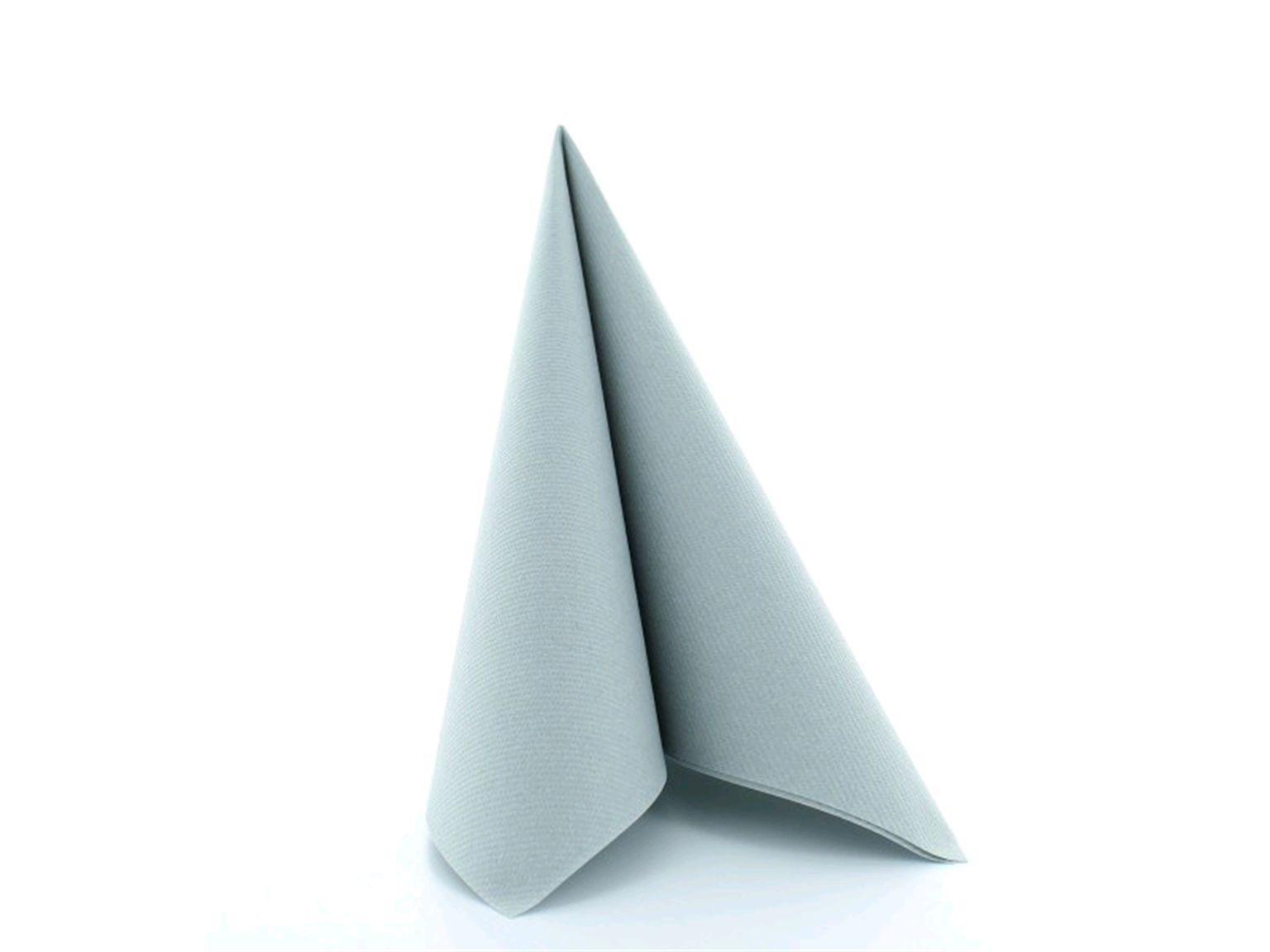 Servietten Airlaid 65 gm2, 40 x 40 cm 1/4 Falz,  UNI grau