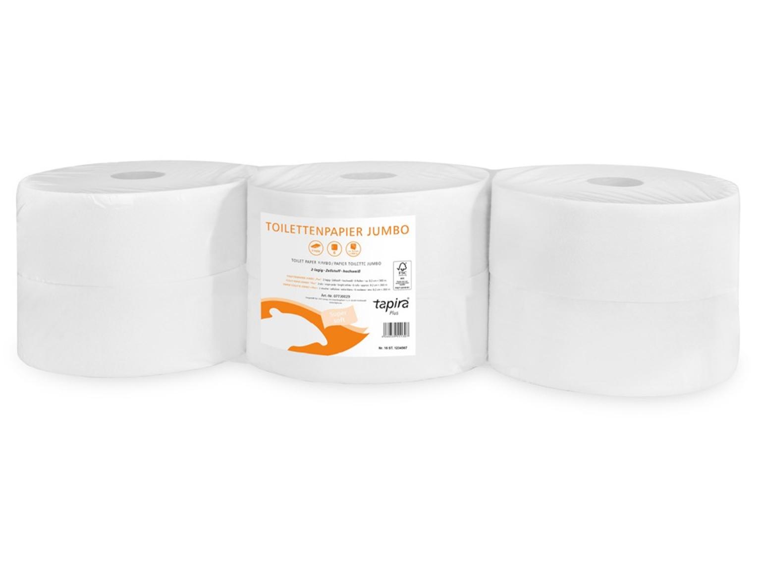 WC-Papier Tapira plus, Jumbo, hochweiss Recycling, 2-lagig, 1440 Blatt WC-Papier Tapira plus, Jumbo, hochweiss Recycling, 2-lagig, 1440 Blatt