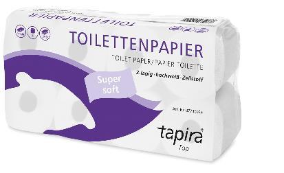 WC-Papier TAPIRA Top, Zellstoff 3-lagig, hochweiss, 250 Blatt, FSC WC-Papier TAPIRA Top, Zellstoff 3-lagig, hochweiss, 250 Blatt, FSC