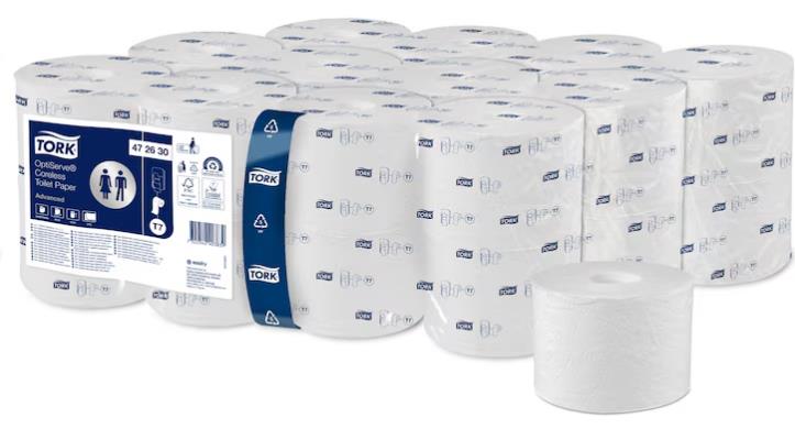 WC-Papier Tork Optiserve Midi Advanced, hülsenlos, Tissue, (T7), 2-lagig,
