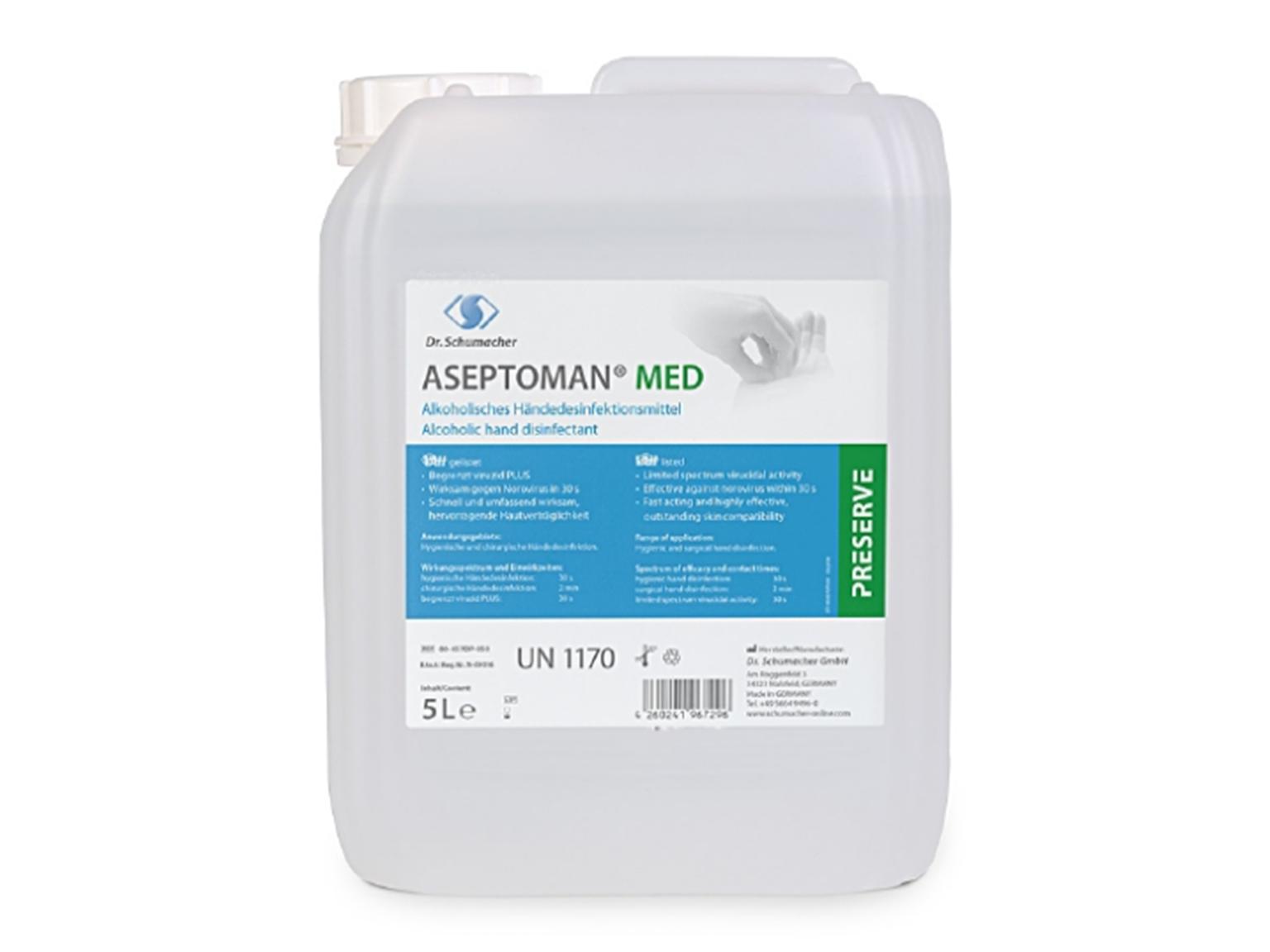 Aseptoman Med, alkoholische Händedesinfektion Aseptoman Med, alkoholische Händedesinfektion