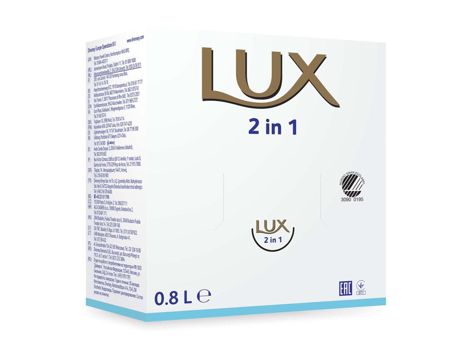 Duschgel und Haarshampoo LUX Soft Care 2 in 1 H68, 6 x 800 ml Duschgel und Haarshampoo LUX Soft Care 2 in 1 H68, 6 x 800 ml
