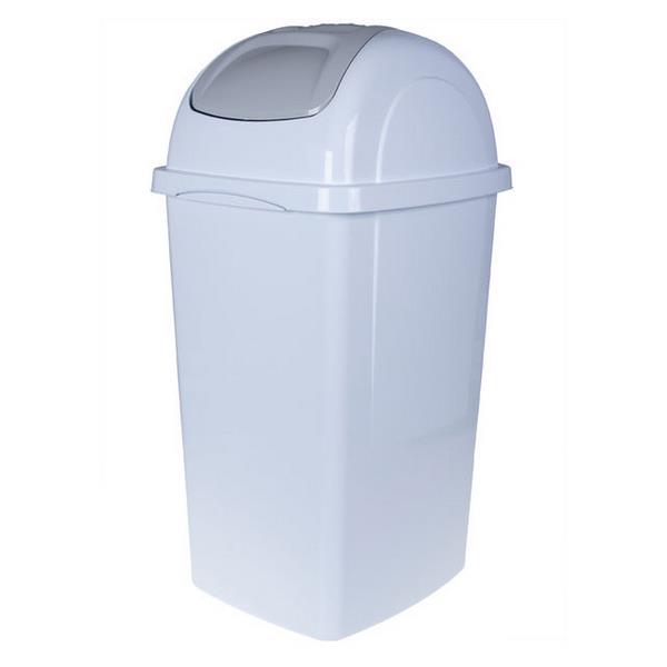 Abfalleimer mit Schwingdeckel weiss 33 Liter