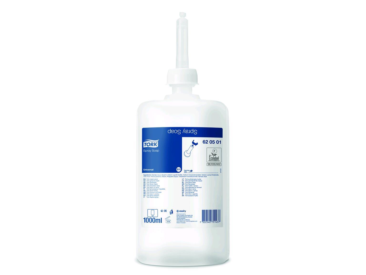 Sprayseife Tork Universal parfümiert (S11), 1 Liter Flasche, farblos, milde