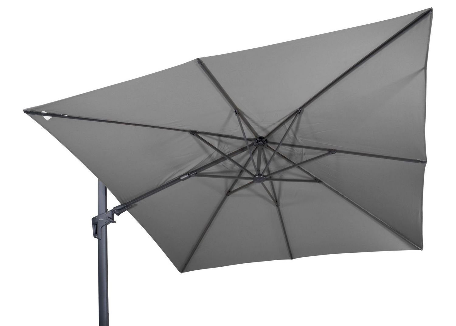 Ampelschirm Virgo-Flex 3 x 3 m mit Kreuzfuss, Grau