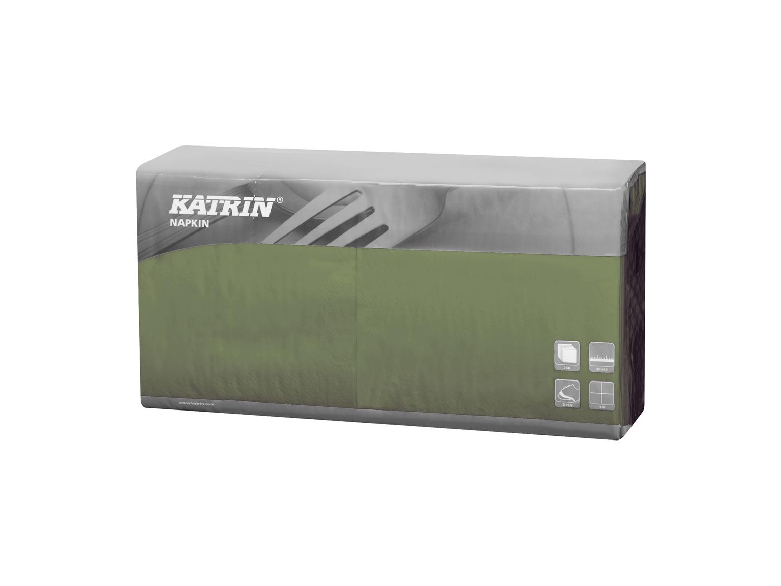 Servietten Katrin 2-lagig, 40 x 40 cm 1/4 Falz, grün Servietten Katrin 2-lagig, 40 x 40 cm 1/4 Falz, grün