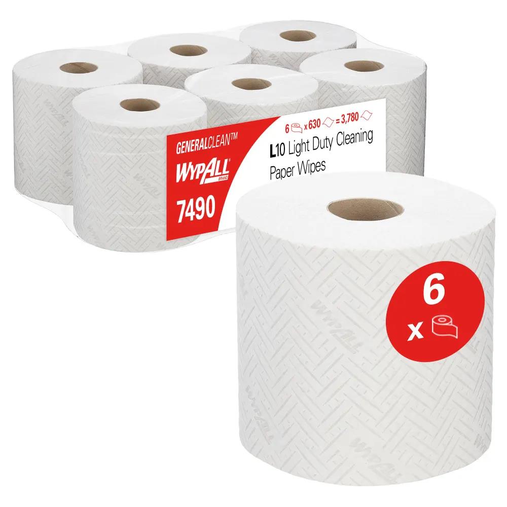 Putztuchrollen Wypall L10 weiss 1-lagig 18.3 x 38 cm, 100% Recycling  630 Tücher