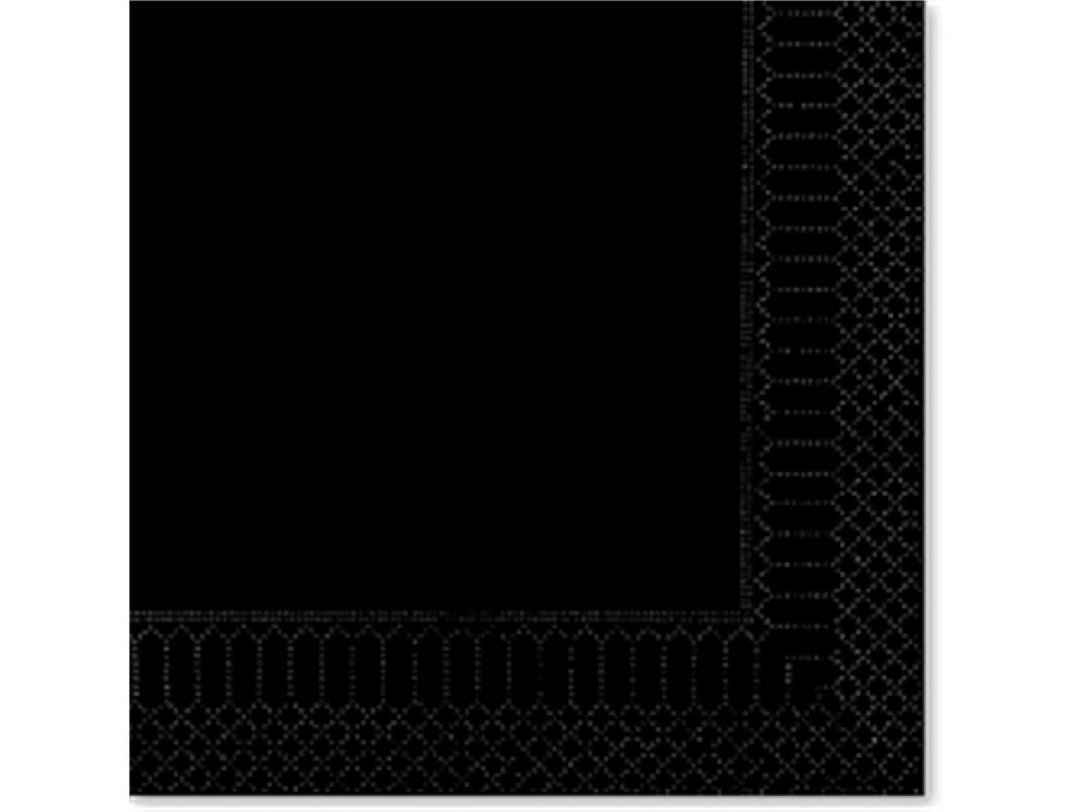 Servietten 2-lagig, 40 x 40 cm, 1/4 Falz schwarz Servietten 2-lagig, 40 x 40 cm, 1/4 Falz schwarz
