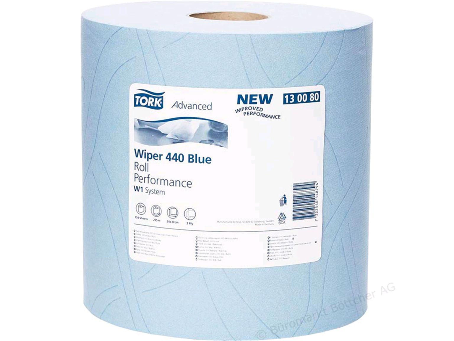 Putztuchrollen Tork Advanced 440 Performance, TAD blau, 3-lagig, 750 Putztuchrollen Tork Advanced 440 Performance, TAD blau, 3-lagig, 750