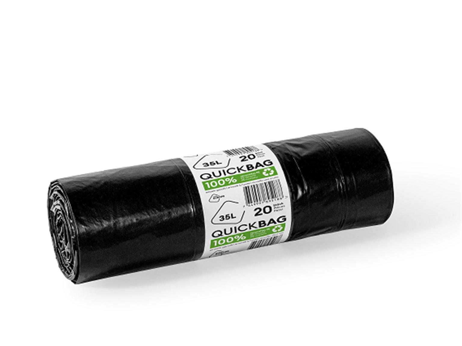Abfallsack Quick-Bag 35Lt. Recycling 575 x 600 + 50 mm, mit Zugband, einzel, Abfallsack Quick-Bag 35Lt. Recycling 575 x 600 + 50 mm, mit Zugband, einzel,