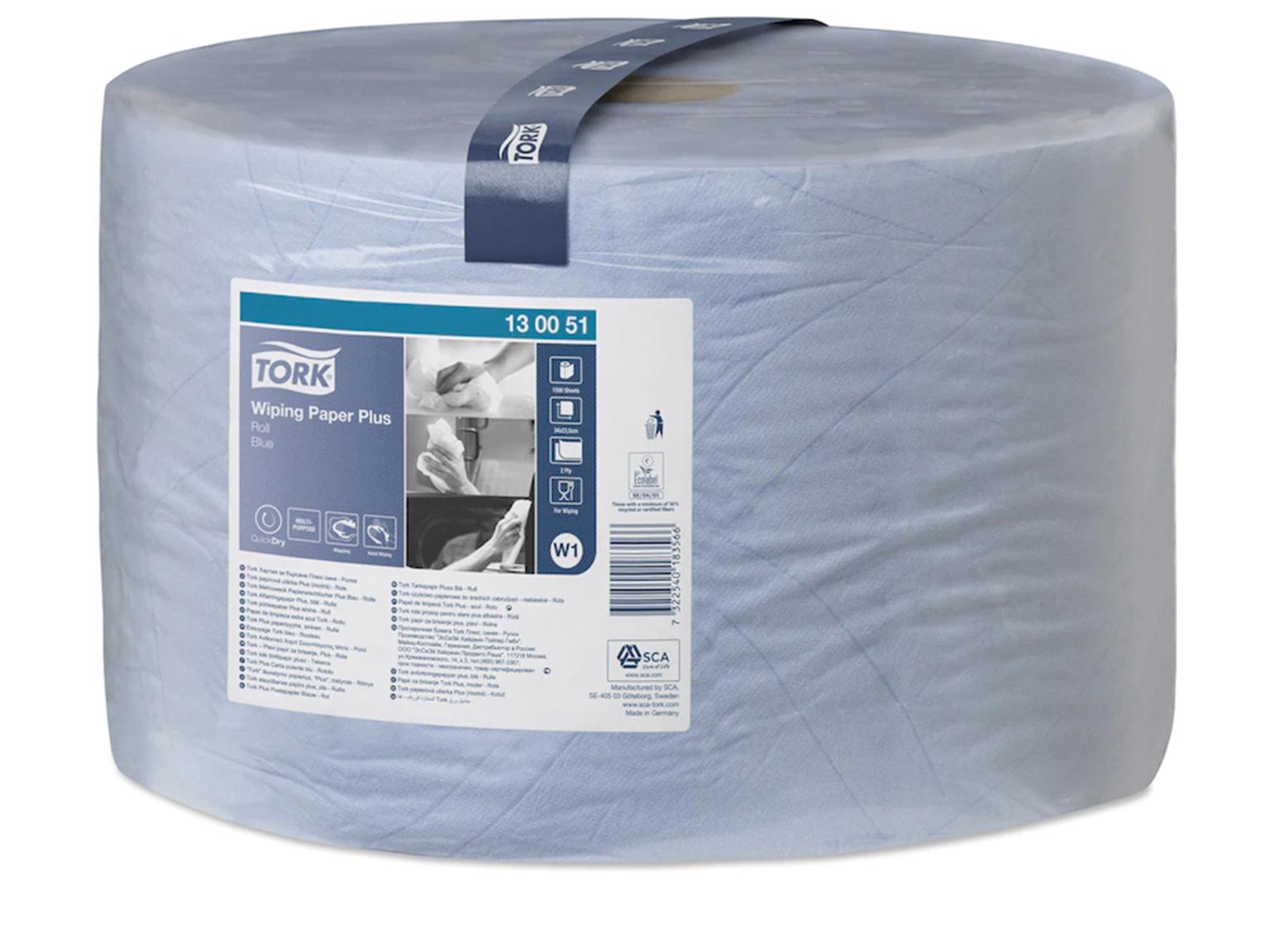 Putztuchrollen Tork Advanced, W1-System, blau, 2-lagig, 1500 Blatt, geprägt Putztuchrollen Tork Advanced, W1-System, blau, 2-lagig, 1500 Blatt, geprägt