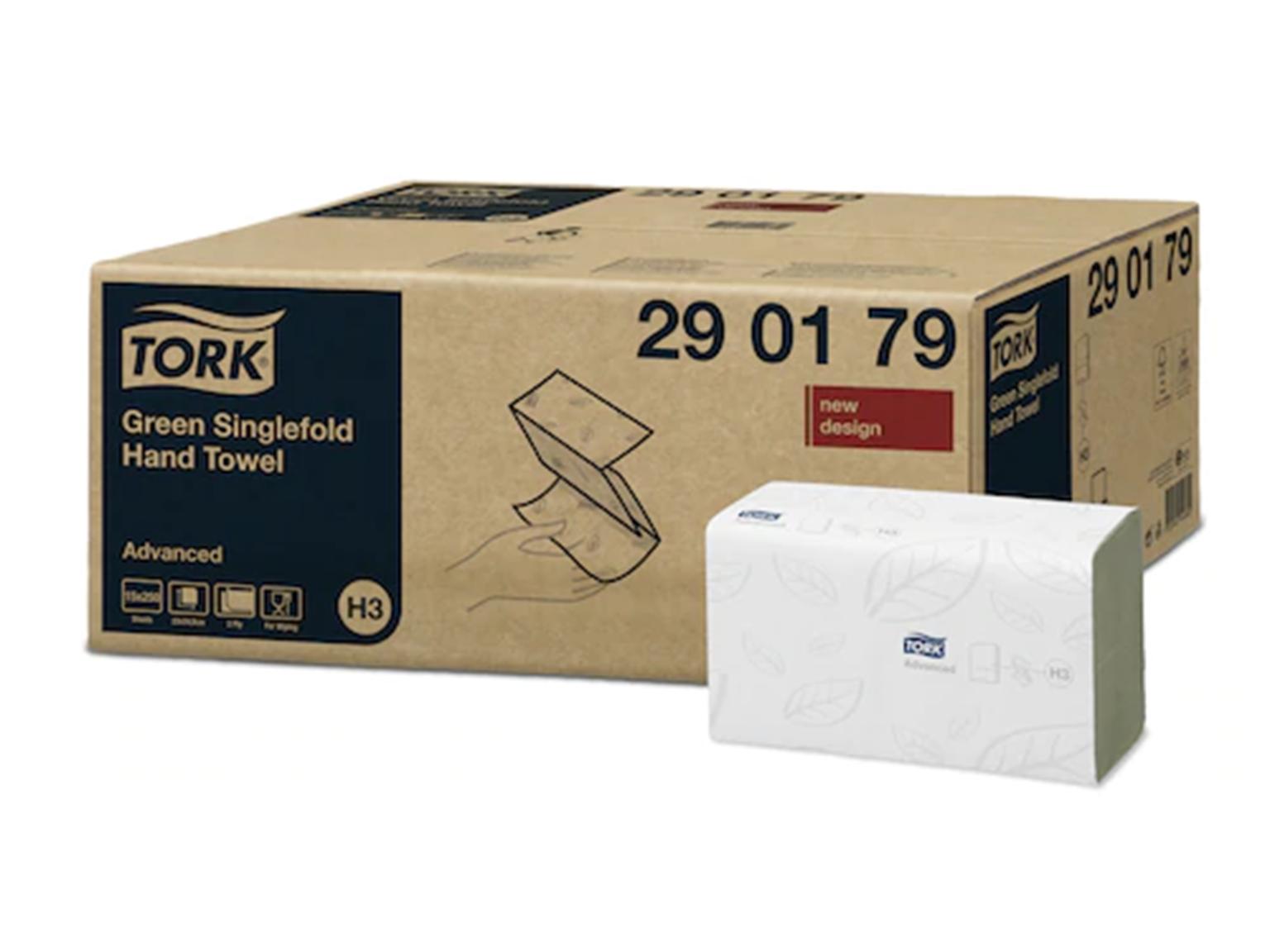 Falthandtücher Tork Advanced, (H3), Zell grün,2-lagig, Zickzackfalzung, 25x23 cm, Falthandtücher Tork Advanced, (H3), Zell grün,2-lagig, Zickzackfalzung, 25x23 cm,