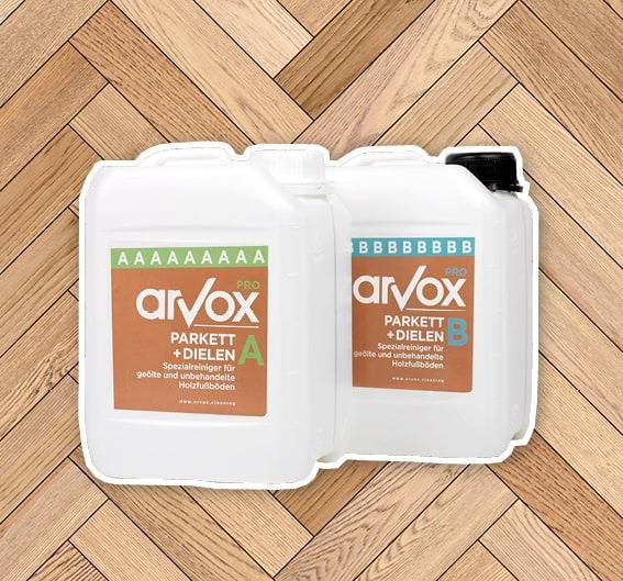 Spezialreiniger Arvox Pro Parkett+Dielen 2-Komponenten-Reiniger (2 x 5 LIter) Spezialreiniger Arvox Pro Parkett+Dielen 2-Komponenten-Reiniger (2 x 5 LIter)