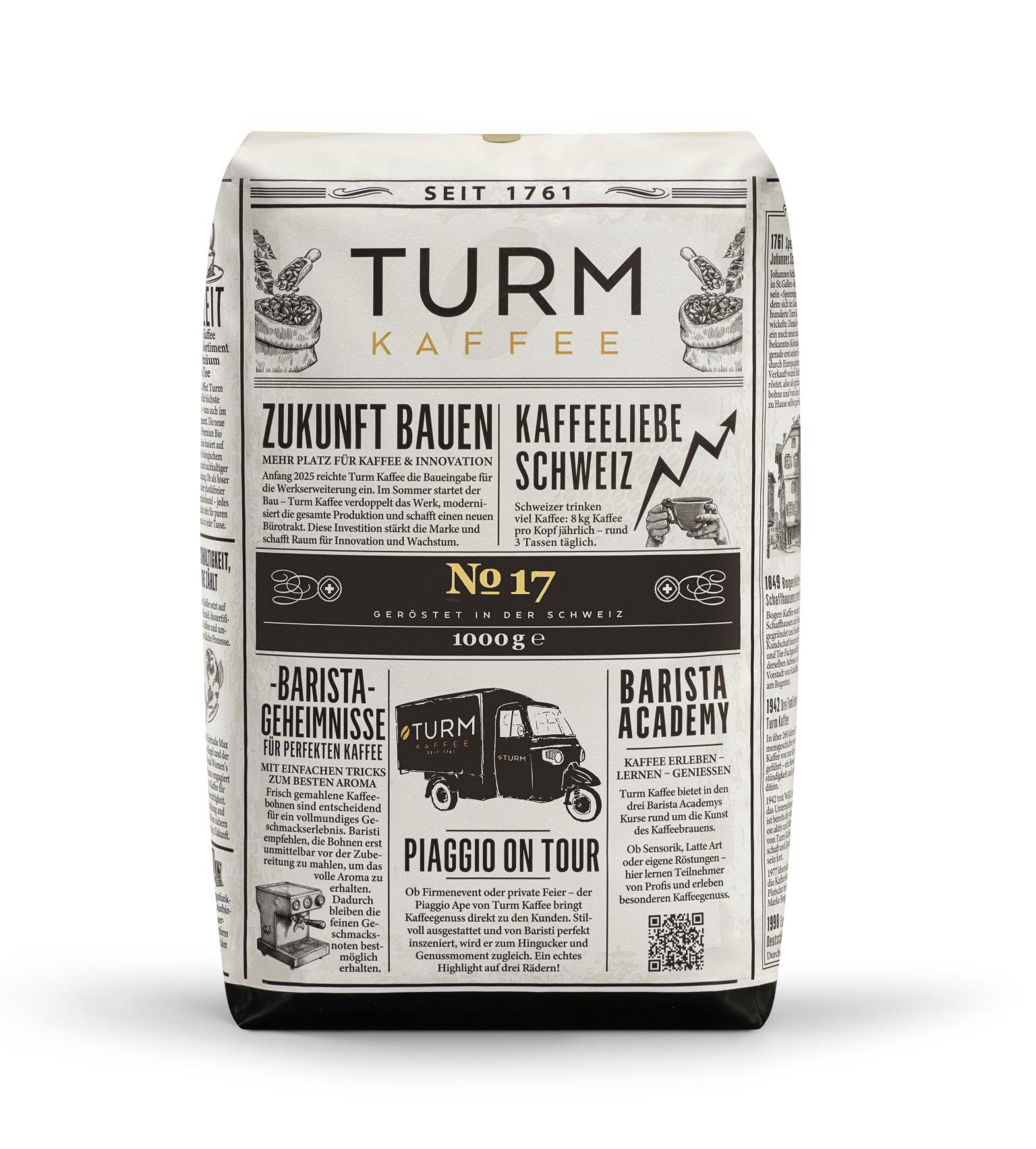 Kaffebohnen GAZZETTA No. 17 1kg Packung