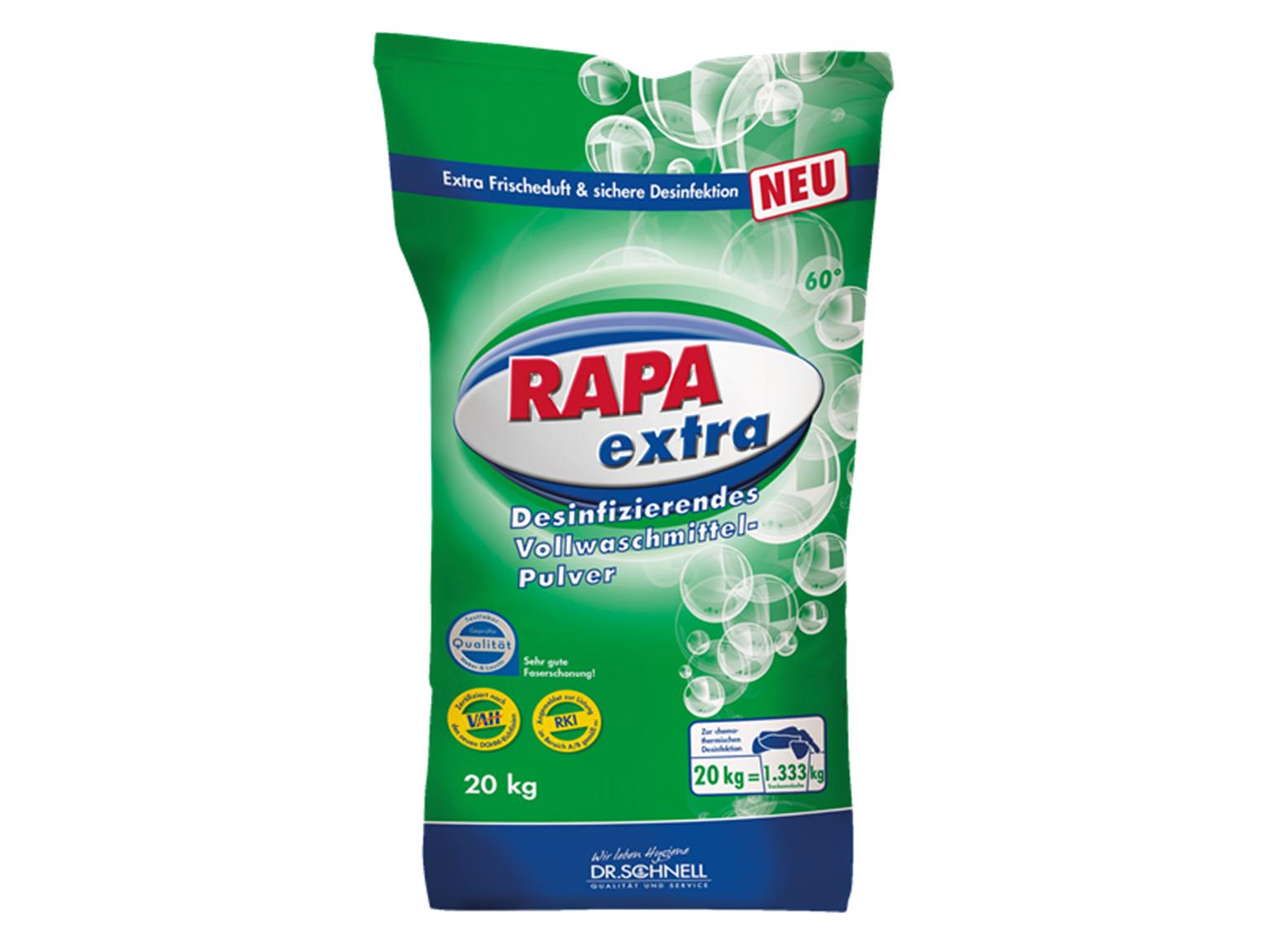 Rapa Extra, phosphatfreies,desinfizieren Pulvervollwaschmittel, 20 kg Rapa Extra, phosphatfreies,desinfizieren Pulvervollwaschmittel, 20 kg