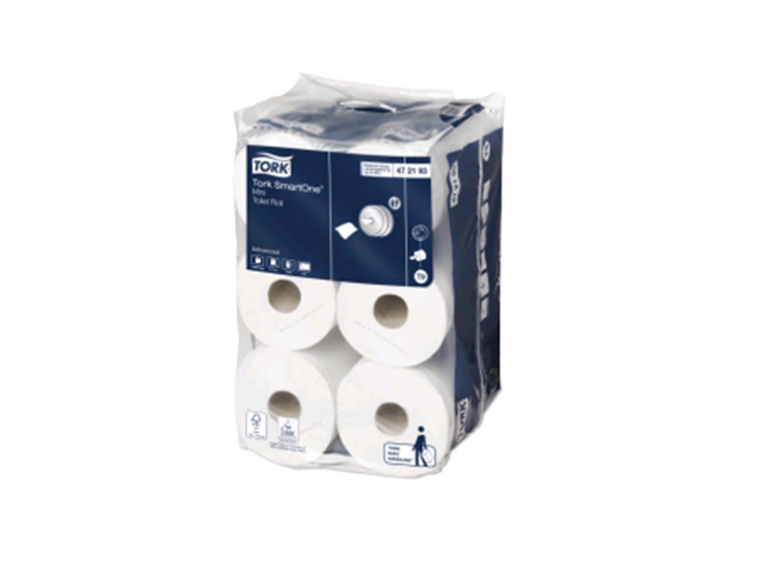 WC-Papier Tork Mini Smart One, Tissue (T9), 2-lagig, 13.4 x 14.9cm, WC-Papier Tork Mini Smart One, Tissue (T9), 2-lagig, 13.4 x 14.9cm,