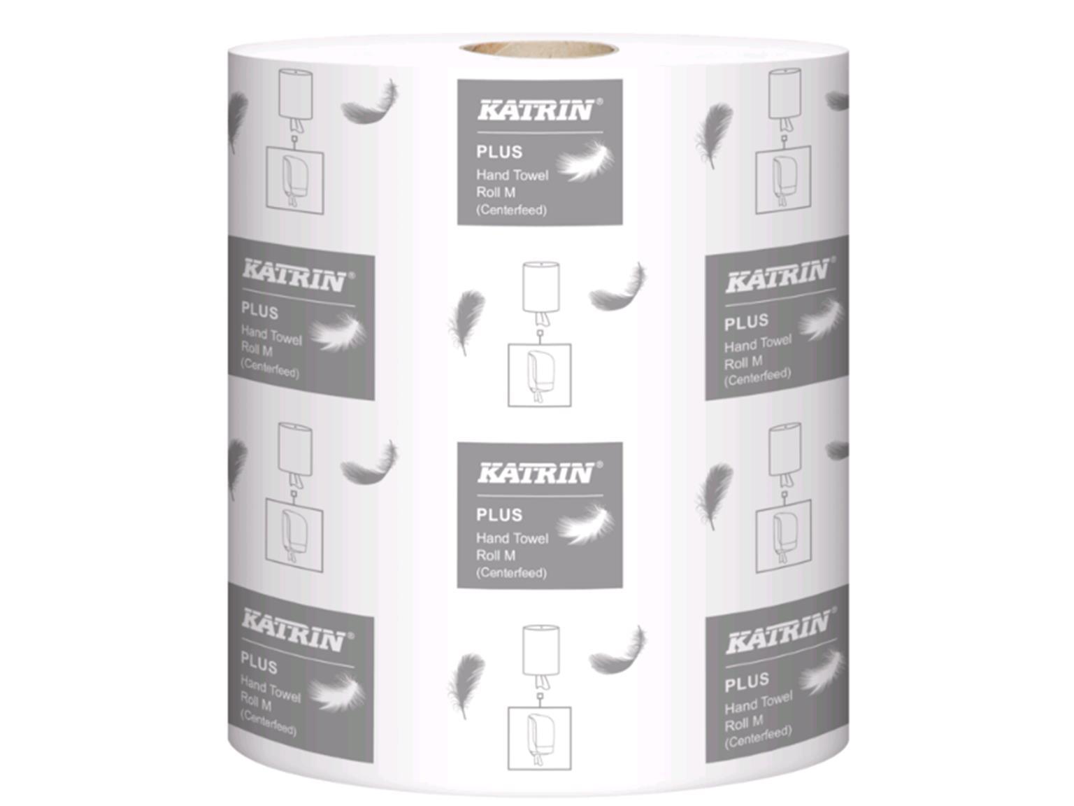 Putztuchrollen Katrin Plus M, hochweiss 1-lagig, 20.5 cm x 300 m, geprägt,