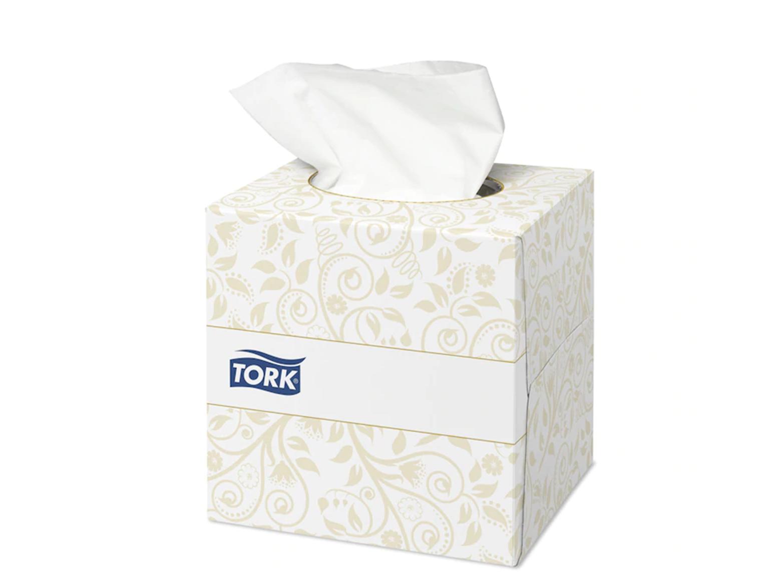 Kosmetiktücher Tork Premium extra weich weiss, 2-lagig, Zellstoff, Würfelbox Kosmetiktücher Tork Premium extra weich weiss, 2-lagig, Zellstoff, Würfelbox
