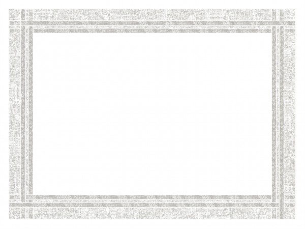 Tischset Vliesstoff, 40 x 30 cm, weiss, mit Webkante in grau