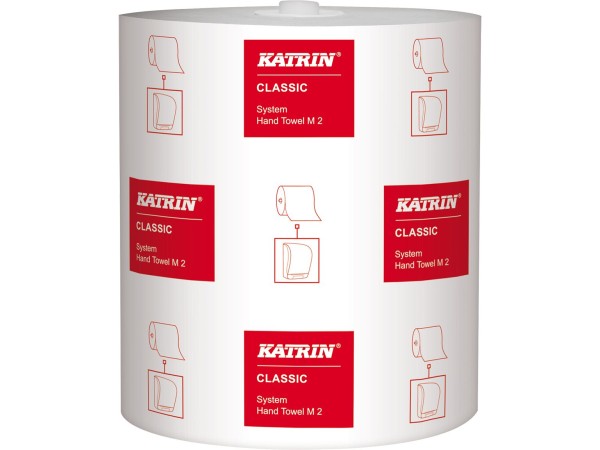 Handtuchrollen Katrin Classic System M2 Tissue weiss, 2-lagig, 21 cm x 160 lfm,