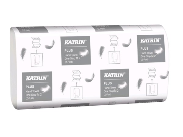 Falthandtücher Katrin Plus OneStop M2, hochweiss, 2-lagig, 23.5 x 25 cm,