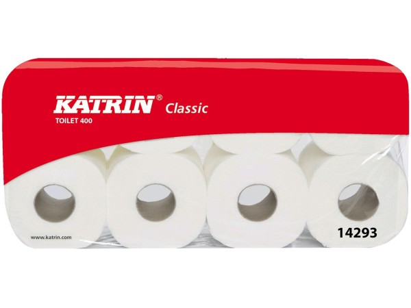 WC-Papier Katrin Classic, Tissue weiss 2-lagig, 400 Coupons (9.5 x 11 cm),