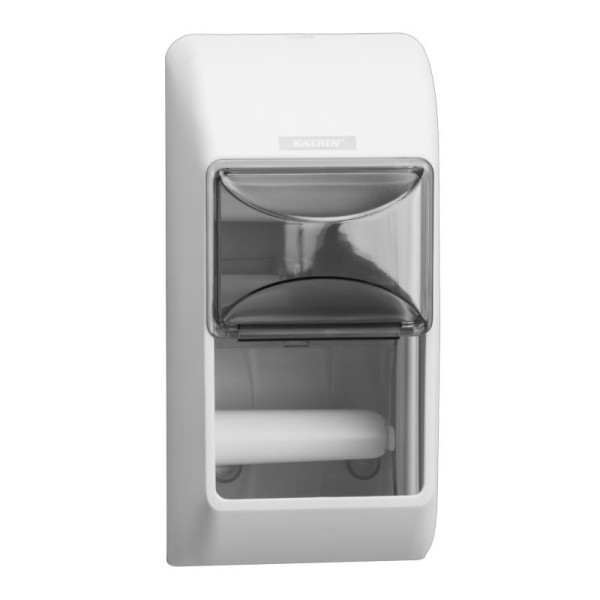 WC-Papier Spender Katrin, Kunststoff weiss, 300 x 145 x 145 mm, für