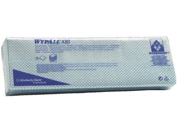 Putztücher Wypall X80 blau 35 x 42 cm geprägt Interfold