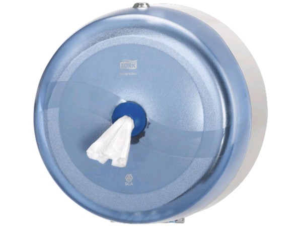 Toilettenpapierspender Tork Smart One 270x173x270mm,Wave blau, Einzelblatt, T8