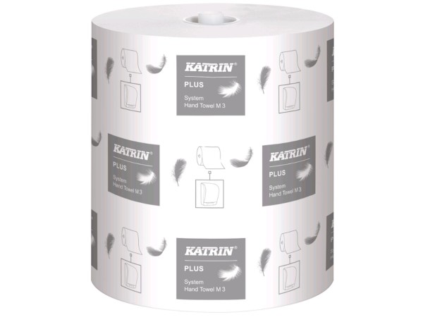 Handtuchrollen Katrin Plus System M3 Tissue weiss, 3-lagig, 21cm x 100 lfm,