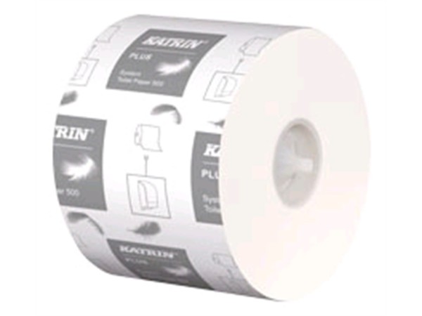 WC-Papier Katrin Plus Toilet 500 Tissue 3-lagig, weiss, 500 Blatt (9.9 x 12 cm),