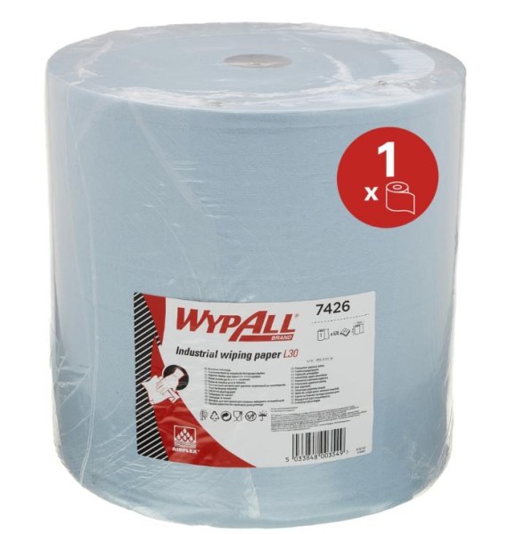 Putztuchrollen Wypall L30 blau 3-lagig 37 x 38 cm, perforiert, 670 Tücher