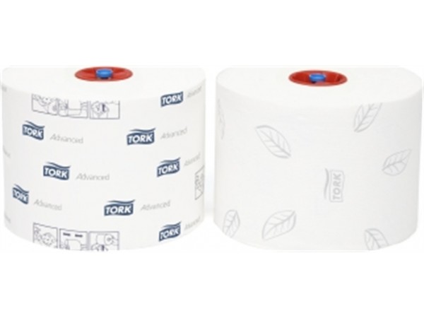 WC-Papier Tork Compact, Tissue hochweiss (T6), 2-lagig, 9.9 cm x 100 lfm, unperf.