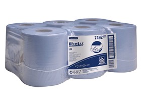 Putztuchrollen Wypall L10 blau 1-lagig 18.5 x 38 cm, 100% Zellstoff, 400 Tücher
