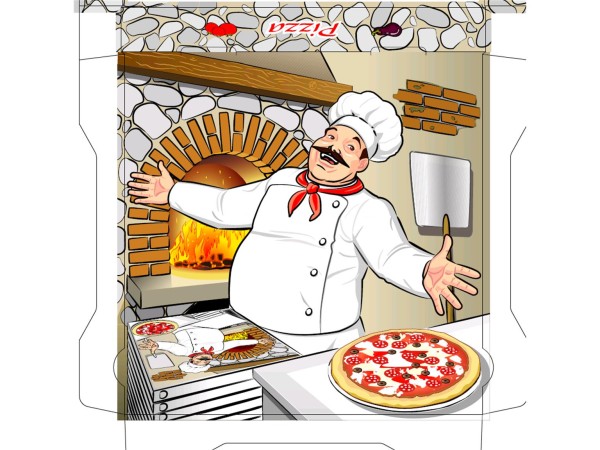 Pizzakarton 33 x 33 x 4 cm Qualität Kraft 1209, Neutraldruck