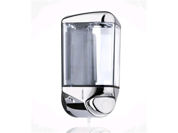 Flüssigseifen-Spender aus Kunststoff chrom/transparent, 115 x 170 x 90 mm,